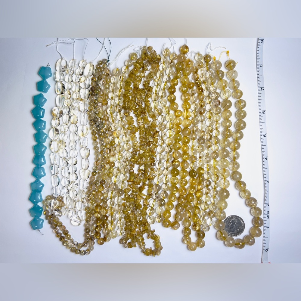 Golden Rutilated Quartz Gemstone Crystal Natural Quartz LOT